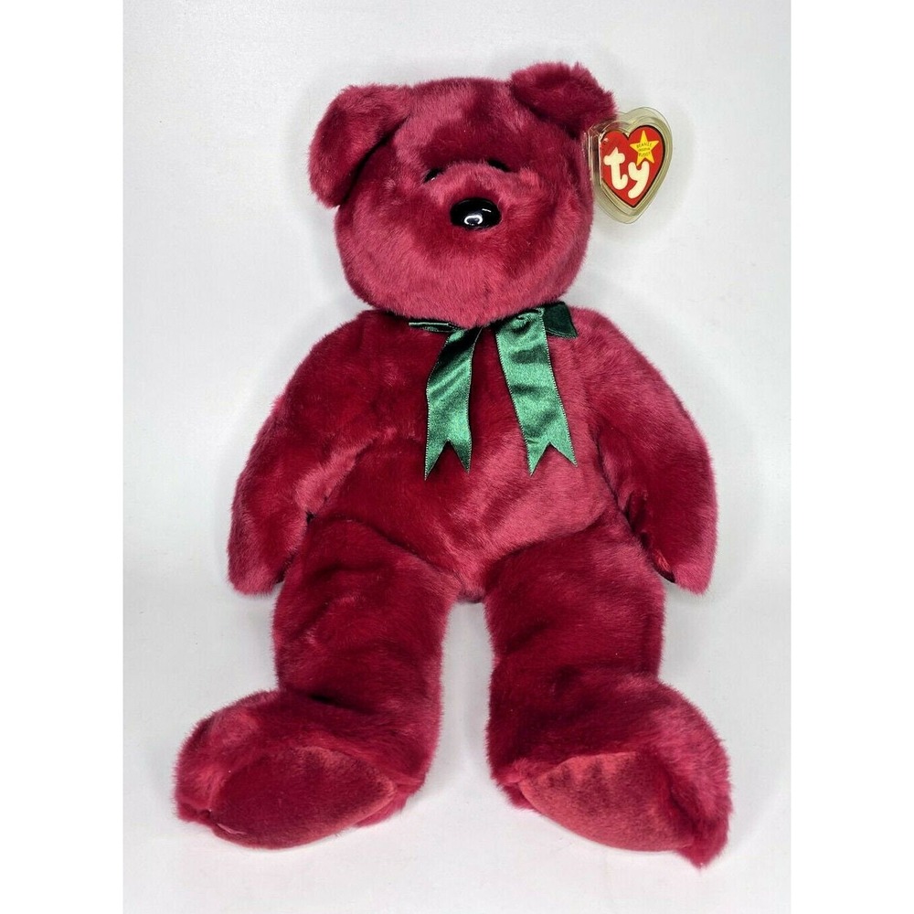 1998 Ty Beanie Buddies Teddy Retired Cranberry Bear Plush BB11